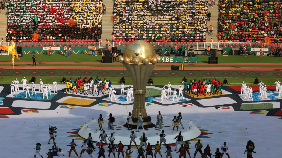 A multicultural display at the AFCON opening ceremony in Cameroon